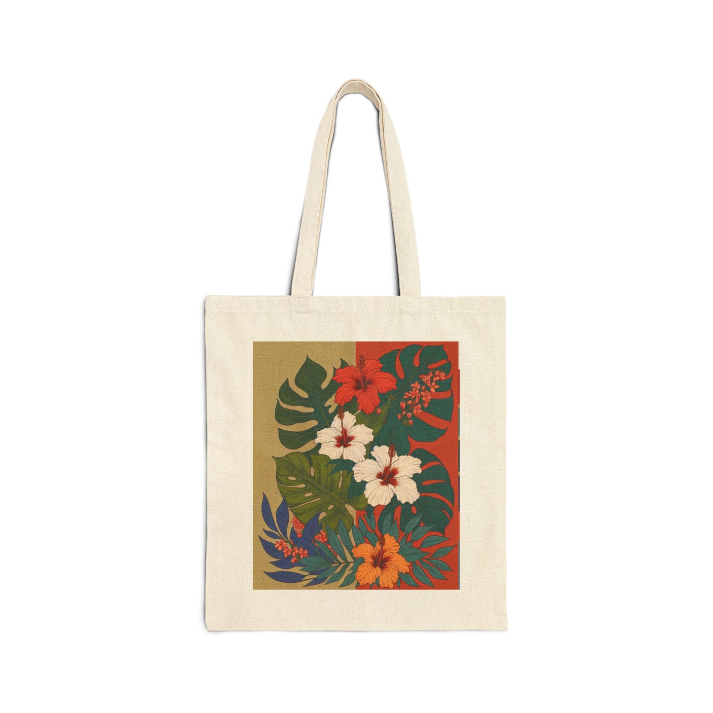 Tropical Vibe Cotton Canvas Tote Bag - 'Leid Back, But Still Extra' - Eco-Friendly Carryall