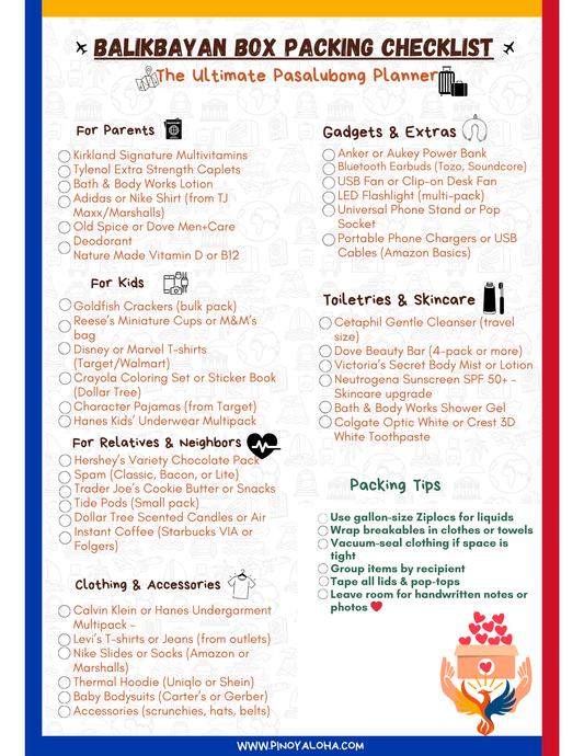 FREE Printable Balikbayan Box Checklist
